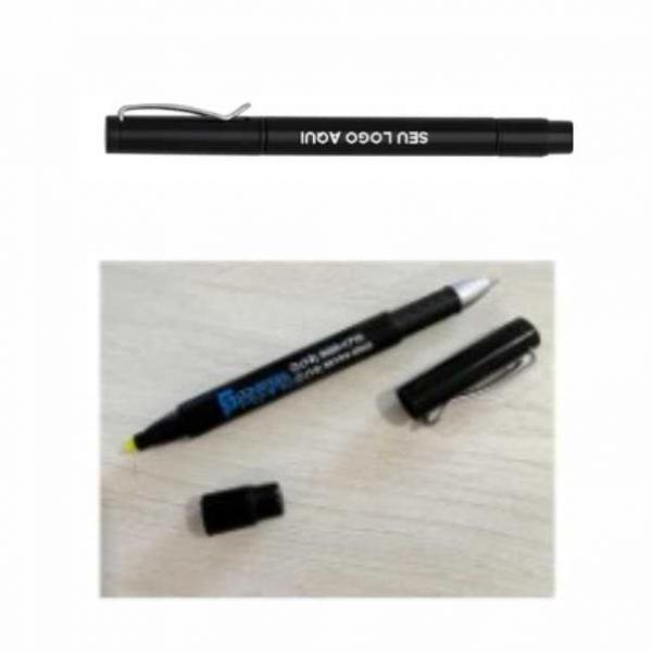 Caneta e Marca Texto Personalizadas - Dupla Função
