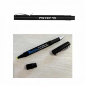 Caneta e Marca Texto Personalizadas - Dupla Função  Tamanho impressão: 0,7 x 5 cm Colorido + Branco 5x0   