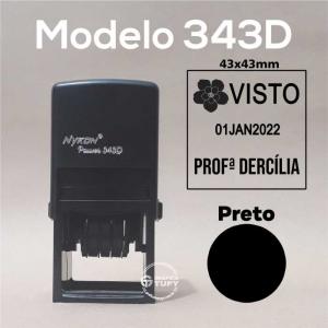 Carimbos Datador Automático 343 Nykon Plástico Tamanho da impressão 4x4 cm Cor da tinta: Preta   