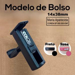 Carimbos de Bolso .302 Plástico Tamanho da impressão 1,4x3,8 cm Cor da tinta: Preta   
