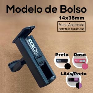 Carimbos de Bolso .302 Plástico Tamanho da impressão 1,4x3,8 cm Cor da tinta: Preta   