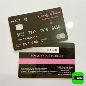 Cartão Fidelidade PVC 0,76mm (igual cartão de crédito) 8,5x5,4 cm Colorido Frente e Verso 4x4  Bordas arredondadas 