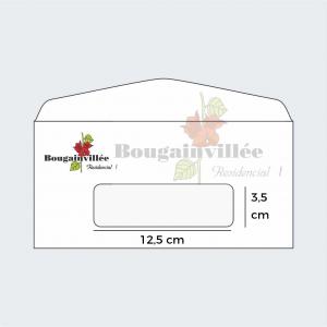 Envelope Oficio Com Janela Sulfite 90g 114x229 cm Colorido frente 4x0   Janela centralizada de acetato 3,5x12,5 cm