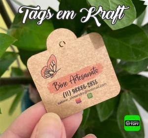 Mini Tags Papel Kraft Kraft 250g 4,2x4,8 Colorido frente 4x0 sem revestimento Corte padrão 