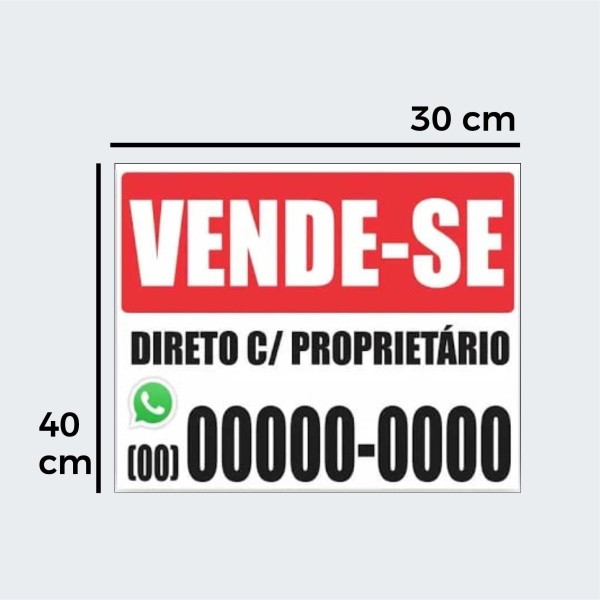 Placa de PS 30x40 cm - Adesivada